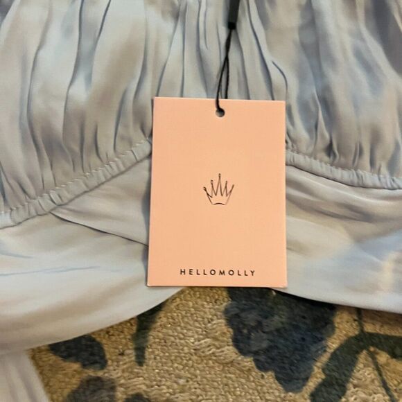 Hello Molly Danced Until Four Crop Top Steel Blue 4 - Picture 11 of 12